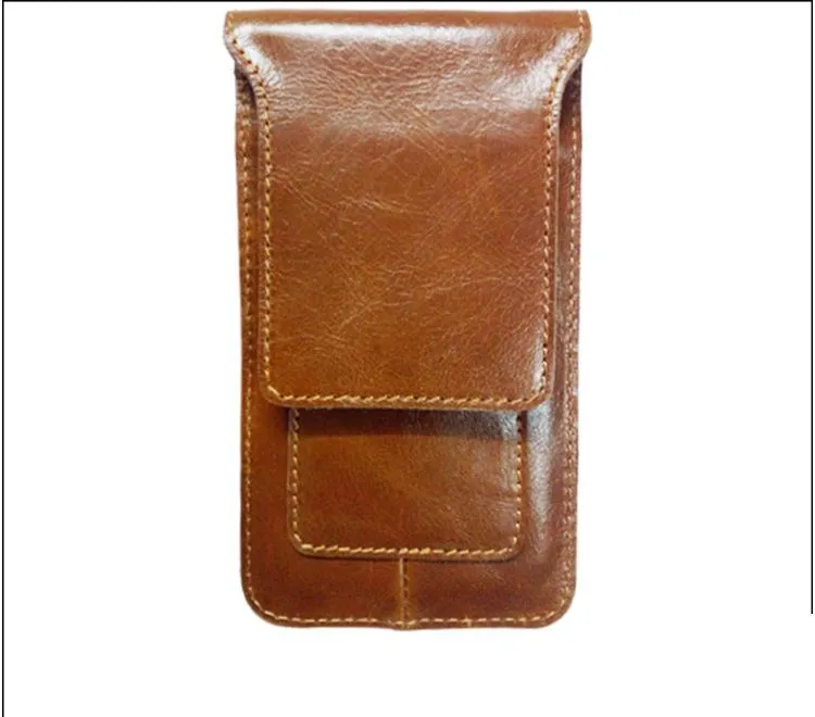 Cool Slim Mens Leather Cell Phone Holsters Belt Pouch Waist Bag for Men Compact Size