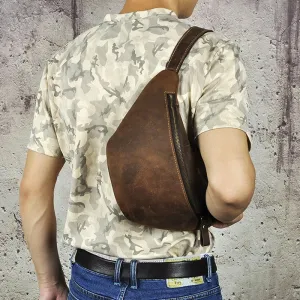 Cool Vintage Brown Mens Leather Fanny Pack Belt Bags Waist Bag For Men premium design Essential Item