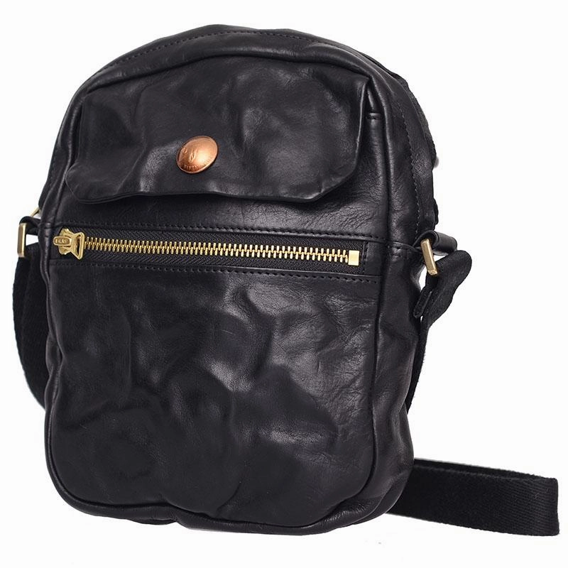 Sleek Functionality Cool Black Leather Men Small Vertical Messenger Bags Brown Side Bag Courier Bag For Men