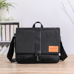 Cool Black Nylon MENS Waterproof Laptop Bag Black Nylon Messenger Bag Courier Bag For Men Versatile Organizer Outdoor Travel