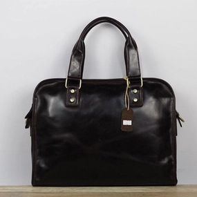 Cool Brown Coffee Leather Mens Briefcase 12inch Work Handbag Business Bag for Men Large-capacity handbag Comfort Fashion