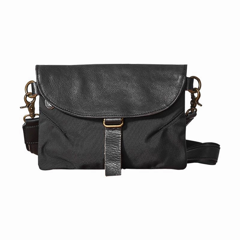 Functional Travel Durable Build Cool Canvas Leather Mens Messenger Shoulder Bag Small Canvas Side Bag Courier Bags for Men