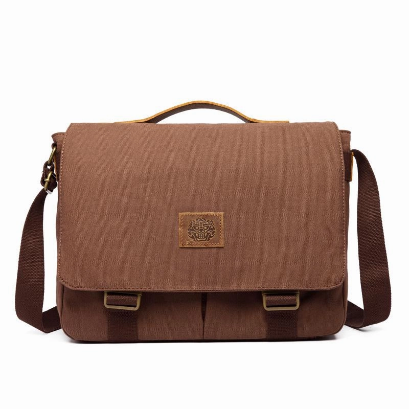 Street Fashion Minimal Look Cool Canvas Mens 15'' Side Bag Shoulder Bag College Bag Messenger Bag for Men