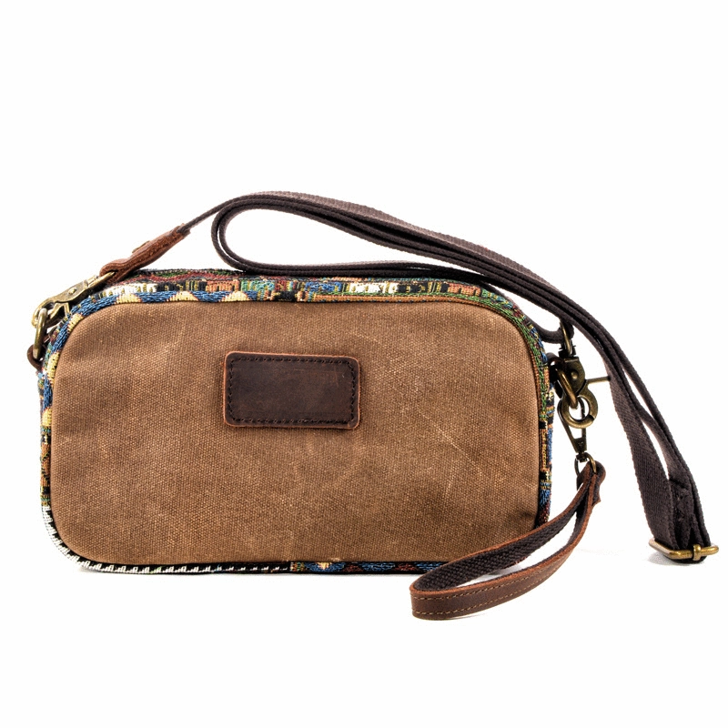 Versatile Storage Casual Carry Cool Canvas Mens Green Clutch Bag Mini Side Bag Gray Small Messenger Bag For Men