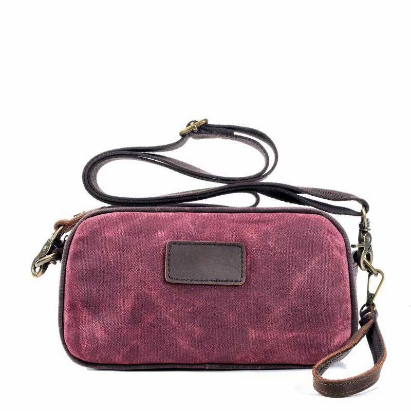 Sporty Look Portable Travel Cool Canvas Mens Green Clutch Bag Mini Side Bag Gray Small Messenger Bag For Men