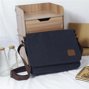 Simple Gear Trendy Design Cool Canvas Mens Side Bag Black Shoulder Bag Gray College Bag Khaki Messenger Bag for Men