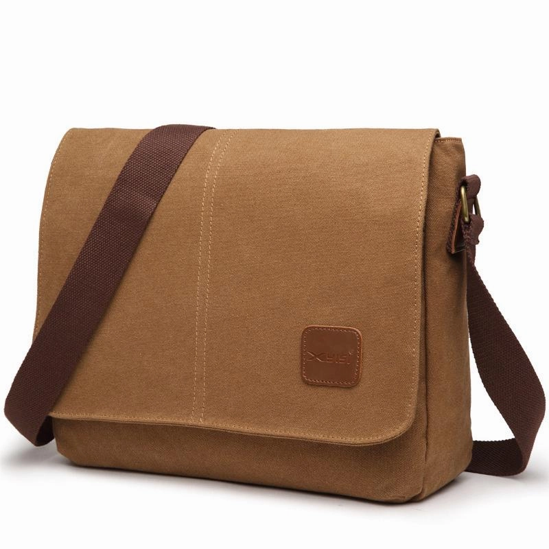 Cool Canvas Mens Side Bag Black Shoulder Bag Gray College Bag Khaki Messenger Bag for Men Lightweight Journey Versatile Organizer