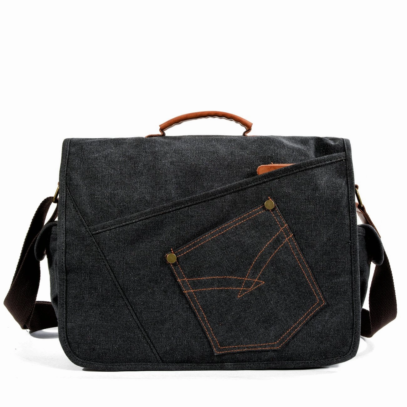 Utility Focus Cool Casual Canvas Mens 15.6'' Side Bag Shoulder Bag Large Messenger Bag For Men