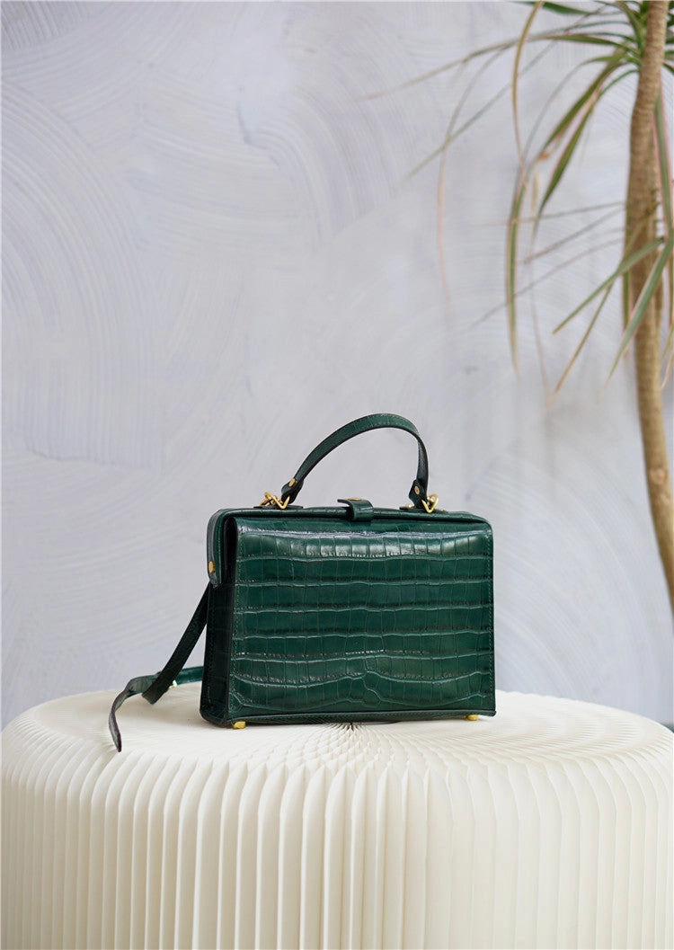 Daily Elegance Handmade Womens Stylish Black Leather Doctor Handbag Side Purses Doctor Purses for Women