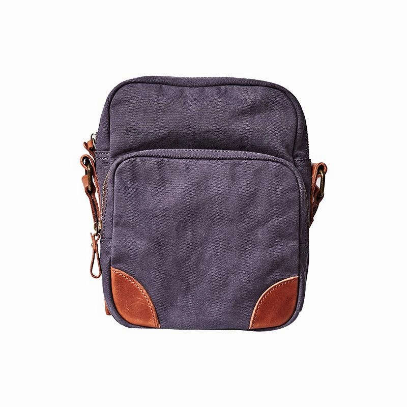 Cool Leahter Canvas Mens Side Bag Coffee Vertical Messenger Bags Courier Bag for Men Modern Travel Compact Everyday