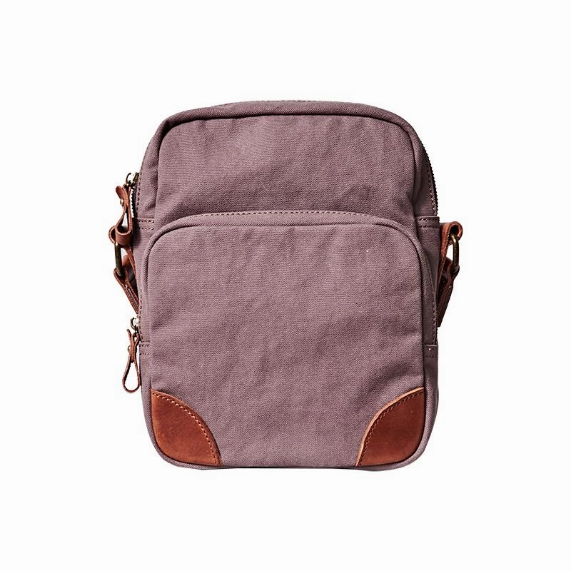 Classic Shape Organized Storage Cool Leahter Canvas Mens Side Bag Coffee Vertical Messenger Bags Courier Bag for Men