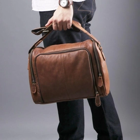 City Style Cool Leather Brown Mens Messenger Bags Vintage Shoulder Bag  for Men