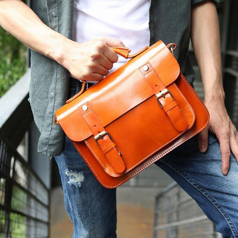 Cool Leather Mens Messenger Bag Handbag Shoulder Bag for men Daily Journey Urban Companion