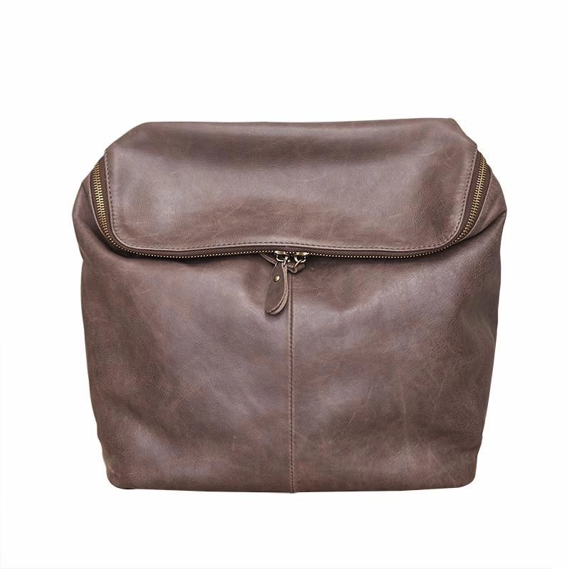 Compact Gear Work Utility Cool Leather Mens Messenger Bag Square Brown Leather Courier Bags Postman Bags for Men