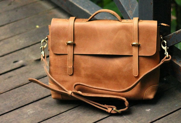 Cool Leather Mens Messenger Bag Work Bag Shoulder Bag for men Functional Style