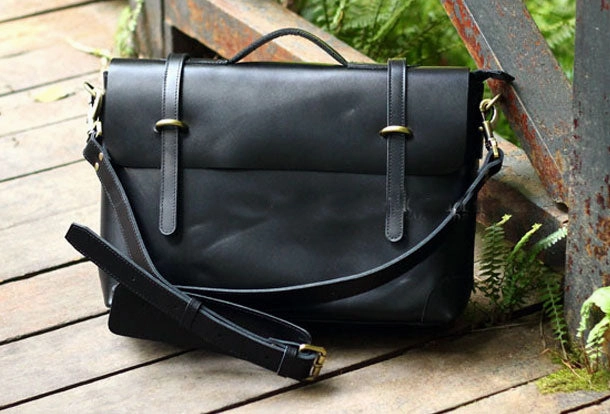 Cool Leather Mens Messenger Bag Work Bag Shoulder Bag for men Adjustable Strap