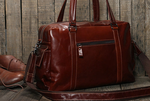 Cool Leather mens Travel bag Duffle Bag Weekender Bag Overnight Bag shoulder bags Dance Workshop forest walk