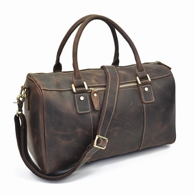 Explorer Look Cool Leather Mens Weekender Bag Vintage Travel Bag Duffle Bag for Men