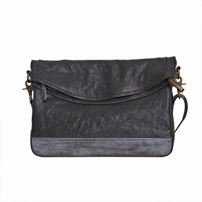 Cool Mens Black Leather Courier Bags Side Bags Leather Messenger Bags Postman Bag for Men Versatile Travel