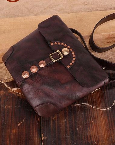 Trendy Carry Cool Mens Leather Country Side Bag Small Saddle Messenger bag Shoulder bag For Men