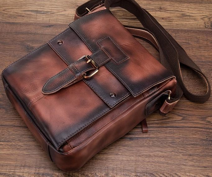 Cool Retro Leather Mens Tablet Messenger Bag Small Side Bag Messenger Bag For Men Classic Travel Classic Companion