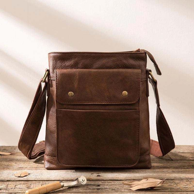 Travel Comfort Effortless Style Cool Small Leather Coffee Mens Messenger Bags Shoulder Bags for Men
