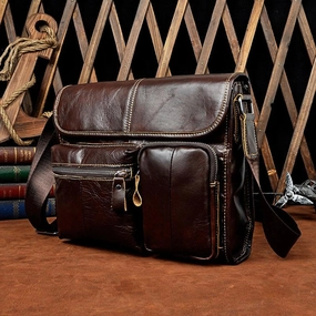 Urban Adventure Cool Vintage Leather Mens Small Side Bag Messenger Bag Shoulder Bag for Men