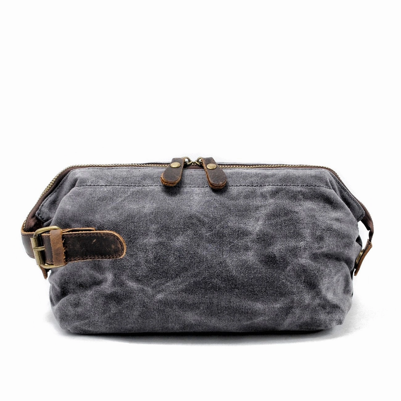 Weekend Casual Easy-to-carry handbag Cool Waxed Canvas Leather Mens Black Clutch Bag Handbag Phone Bag Wash Bag For Men