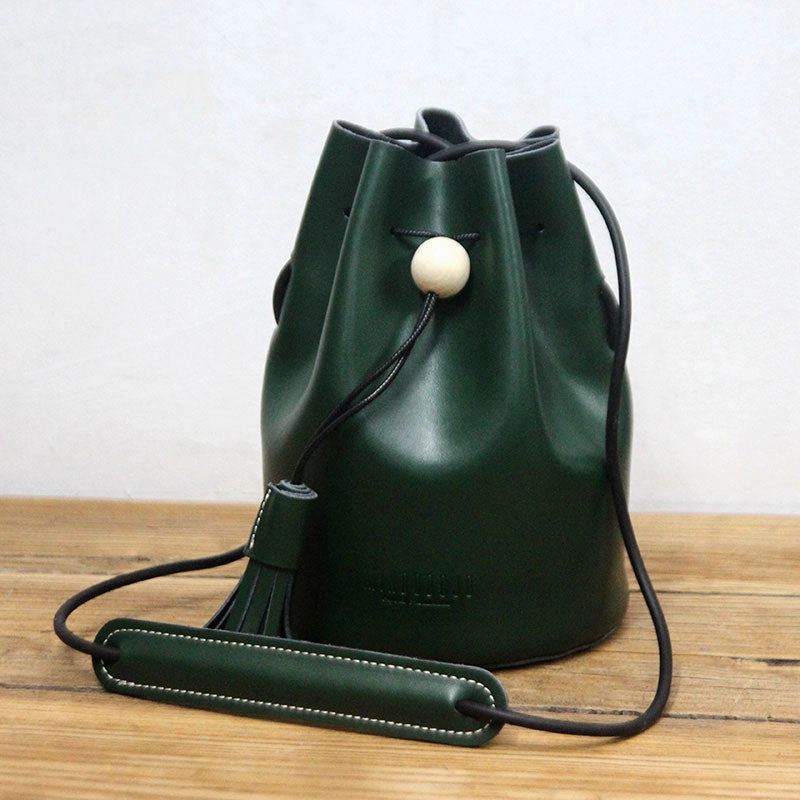 Functional Handbag Cute LEATHER WOMEN Bucket SHOULDER BAG Barrel Crossbody Purses FOR WOMEN