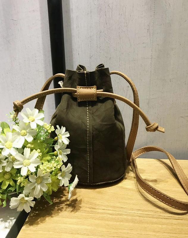 Classic Outfit premium design Cute LEATHER WOMEN Mini Bucket Crossbody Purse Small SHOULDER BAG FOR WOMEN