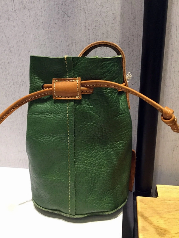 Cute LEATHER WOMEN Mini Bucket Crossbody Purse Small SHOULDER BAG FOR WOMEN Organized Interior Weekend Companion