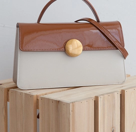 Modern Trend Cute Leather Womens Stylish White Handbag Crossbody Purse Barrel Shoulder Bag for Women