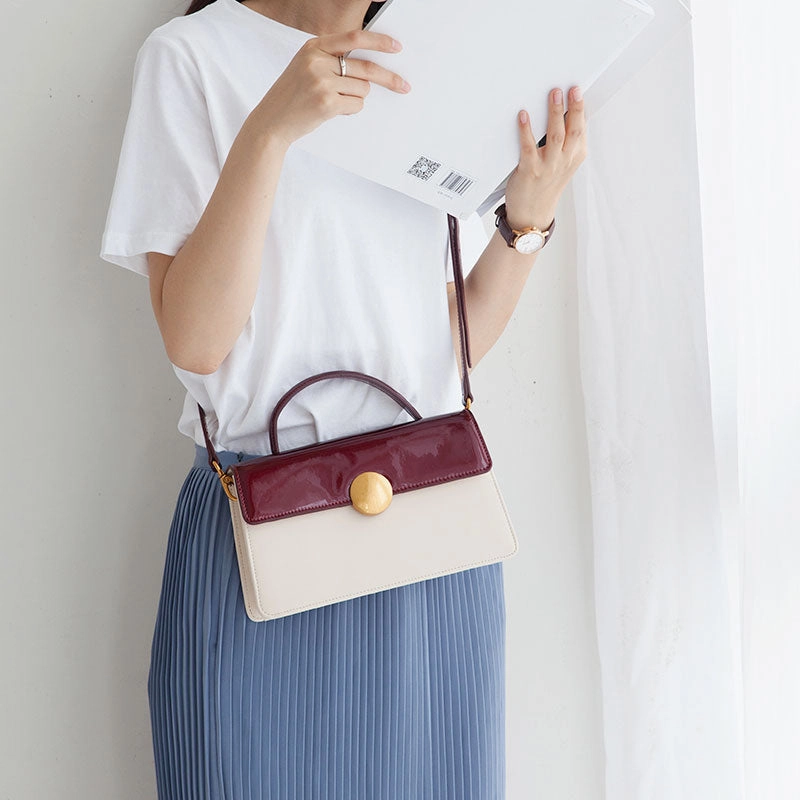 Urban Inspiration Cute Leather Womens Stylish White Handbag Crossbody Purse Barrel Shoulder Bag for Women