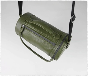 Fashion Must Have Soft Relaxed Form Cute Womens Black Coffee Leather Bucket Shoulder Purse Barrel Crossbody Bag Purse for Ladies