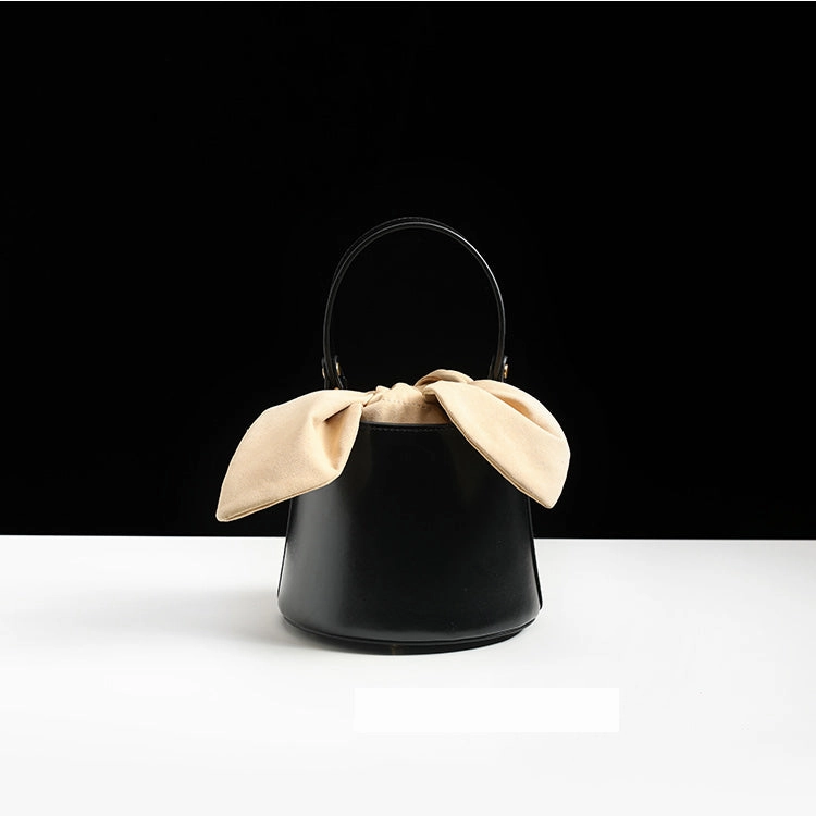 Trendy Relaxed Style Smart Functional Look Cute Womens Black Round Leather Handbag Barrel Crossbody Purse Bucket Shoulder Bag for Women