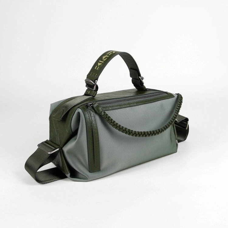 Compact Shopper Cute Womens Gray&Yellow NYLON Handbag Purse Cube NYLON Shoulder Bag Crossbody Purse for Ladies