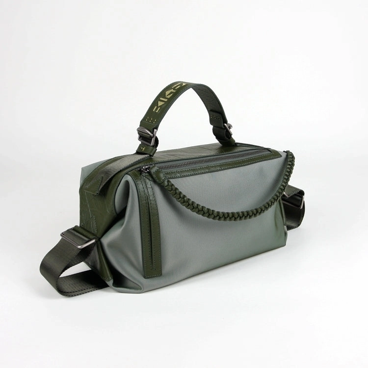 Cute Womens Green NYLON Handbag Purse Cube NYLON Shoulder Bag Crossbody Purse for Ladies Crossbody Wear High Fashion