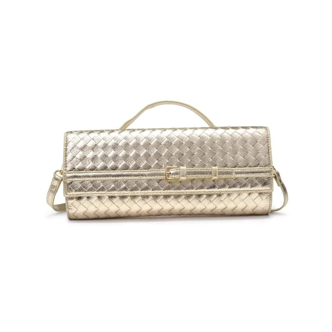 Efficient organization with separate compartments for different items 61688 Emerson Woven Top Handle Clutch/Crossbody