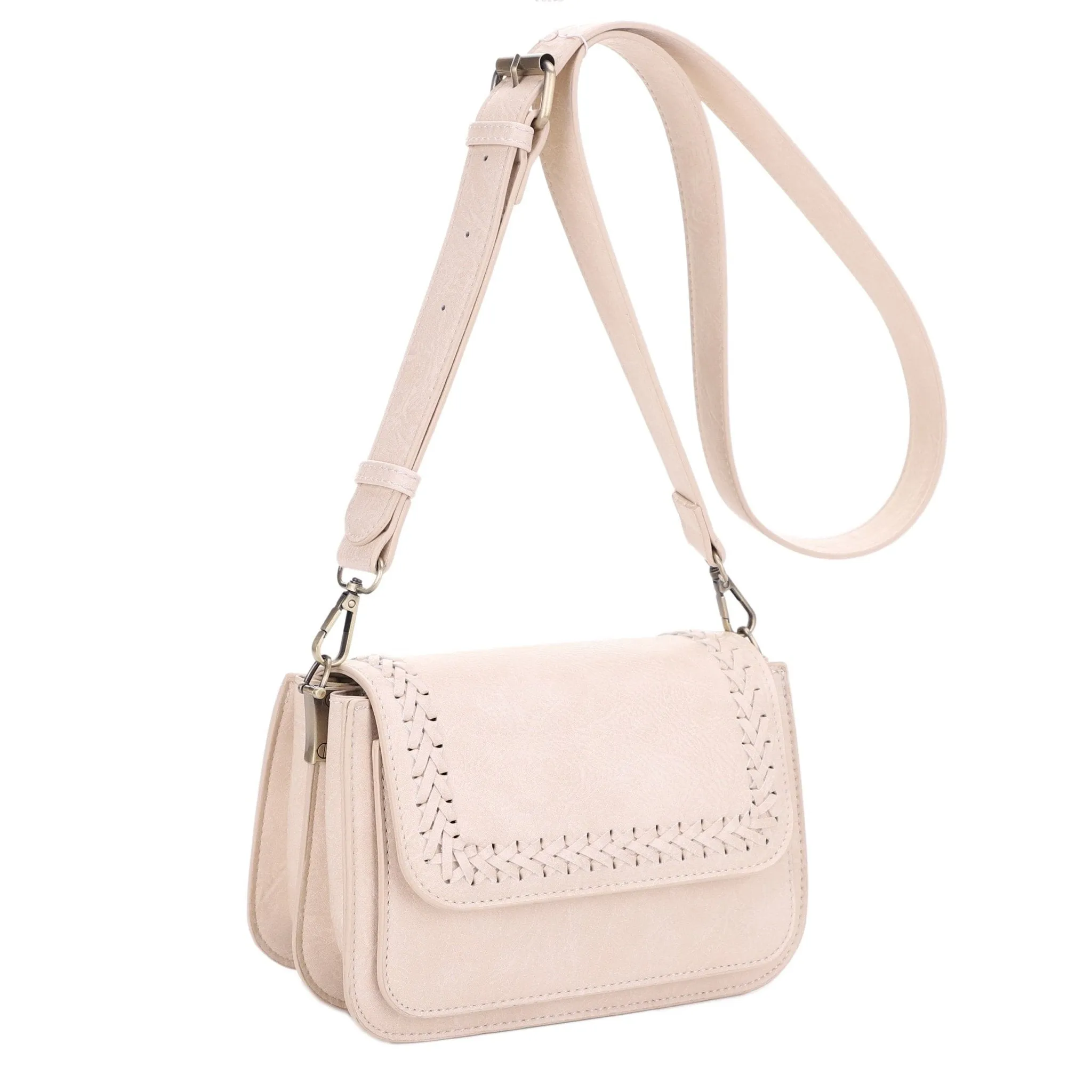 EJ60118-7 Val Whipstitch Detail Crossbody Bag Lightweight Lifestyle Fashion Perfectly sized for carrying the essentials without excess weight