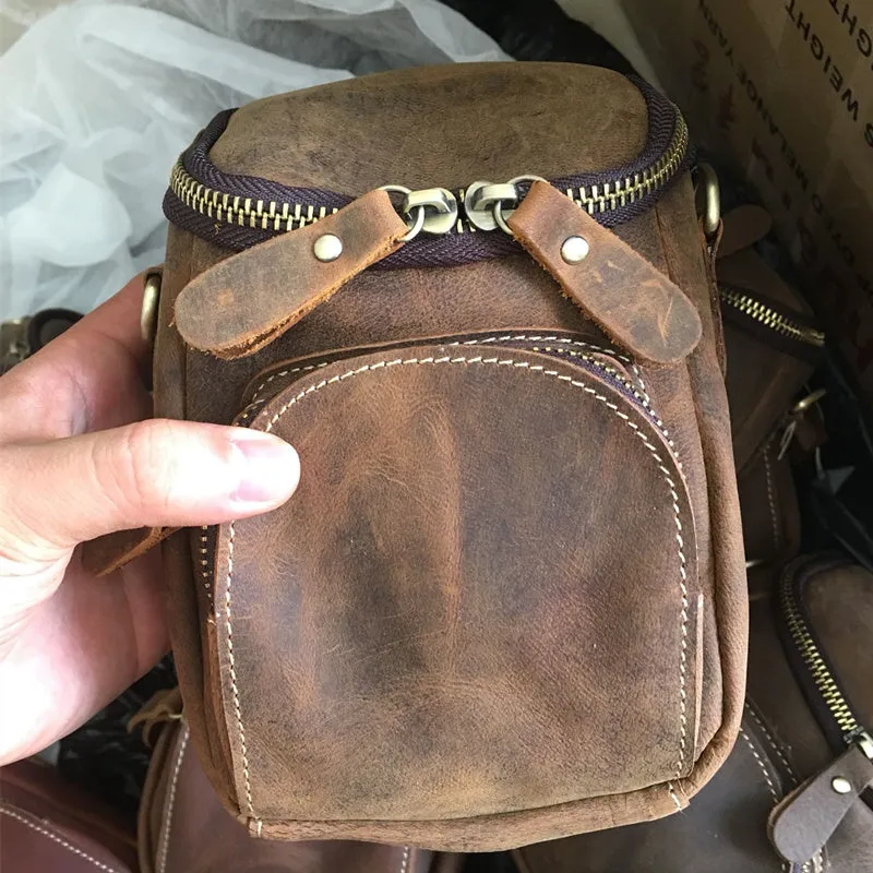 High-quality organizer pouch Vintage Leather Belt Pouch for Men Waist Bags BELT BAG Shoulder Bag For Men