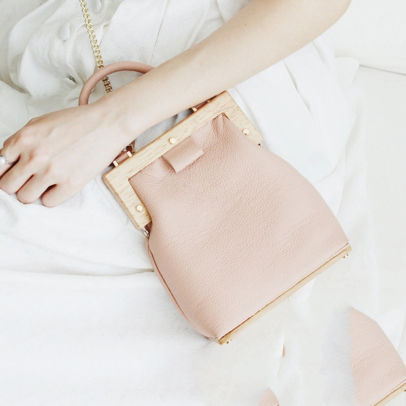 Stylish LEATHER WOMENs Frame Handbag Purse Chain SHOULDER Purse for Women Plant Based