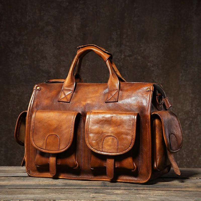 City Adventure Durable Companion Vintage Leather Brown Mens Travel Bags Messenger Bag Shoulder Bag for Men