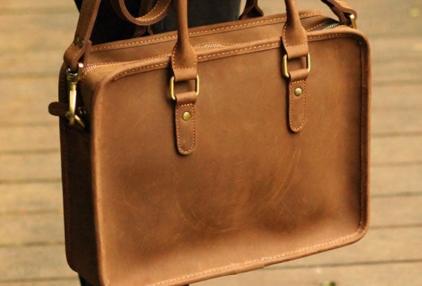 Modern Companion Everyday Practicality Genuine Leather Mens Briefcase Messenger Bag Laptop Bag Shoulder Bag for men