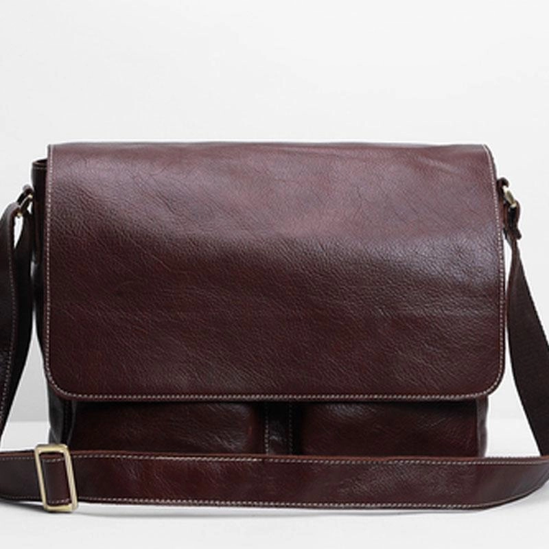 Handmade Leather Mens Cool Shoulder Bags Messenger Bag for men Work Travel Daily Storage