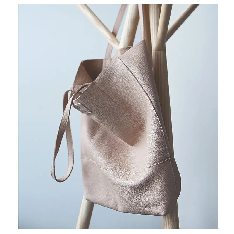 Handmade Genuine Leather Handbag Tote Bag Shopper Bag Shoulder Bag Purse For Women Classic Minimalist