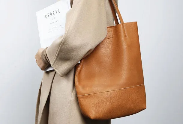 Handmade Genuine Leather Handbag Tote Bag Shopper Bag Shoulder Bag Purse For Women Street Ready