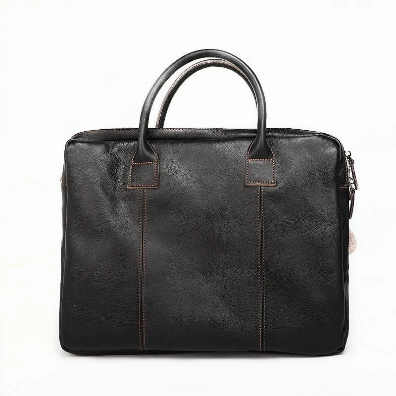 Everyday Comfort Vintage Brown Mens Leather Briefcase Work Handbag Black 14'' Computer Briefcases For Men