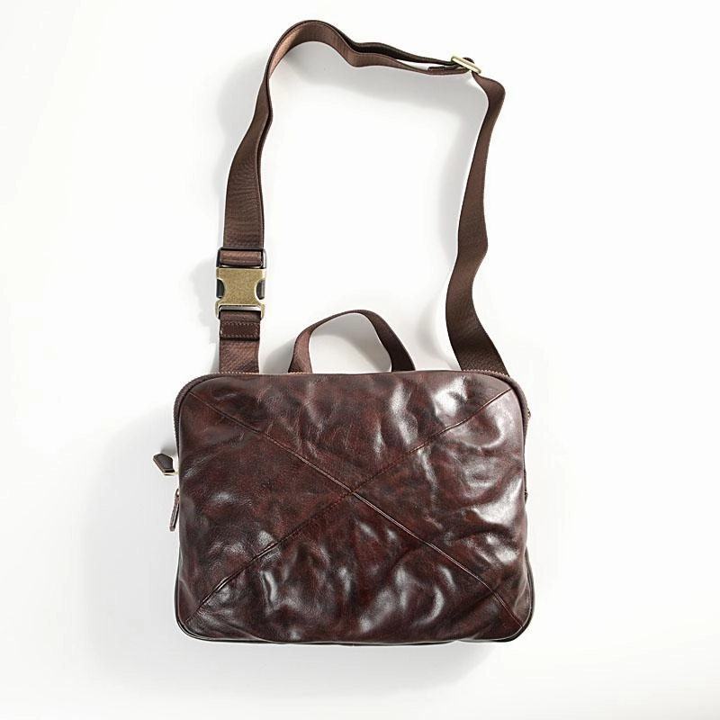 Simple Gear Fashion Travel DISTRESSED BROWN LEATHER MEN'S Side Bag Black MESSENGER BAG Small Postman bag FOR MEN