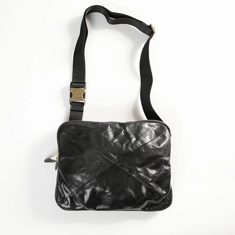 DISTRESSED BROWN LEATHER MEN'S Side Bag Black MESSENGER BAG Small Postman bag FOR MEN Simple Journey