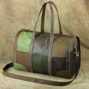 Vintage Green Leather Men's Weekender Bag Travel Bag Overnight Bag For Men Photography Camp